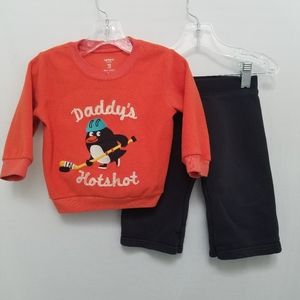 Carter + Garanimals "Daddy's Hotshot" Hockey Outfit